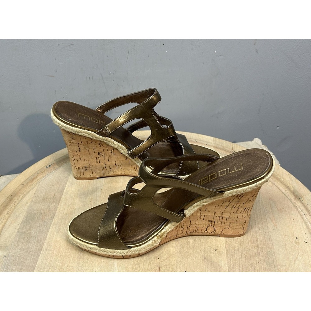 Moda Spana Wedge Sandals Womens Size 9M Espadrille Cork Heels Shoes - Picture 3 of 10